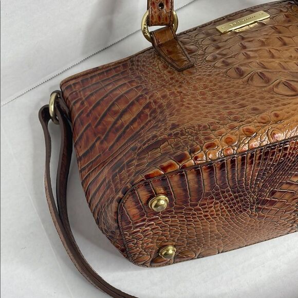 Brahmin Asher Toasted Almond Crocodile Embossed Satchel Shoulder Bag - Picture 13 of 14